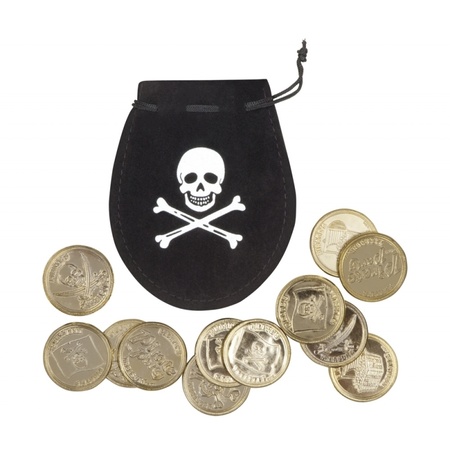 Feestartikelen Piraat buidel met munten