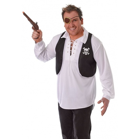 Carnavalskleding Piraten vest zwart met wit