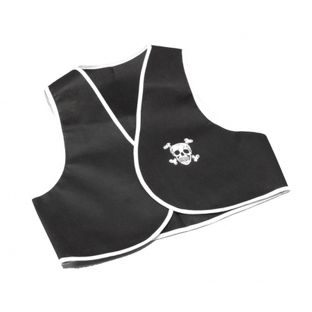 Carnavalskleding Piraten vest zwart met wit