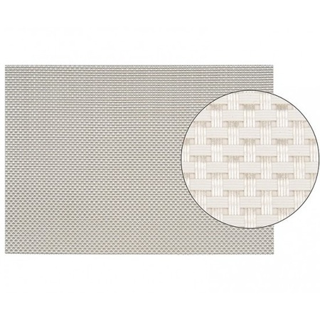 Plastic placemats met wit geweven print 45 x 30 cm