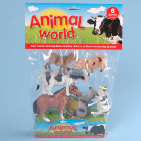Plastic farm animals 6 pieces