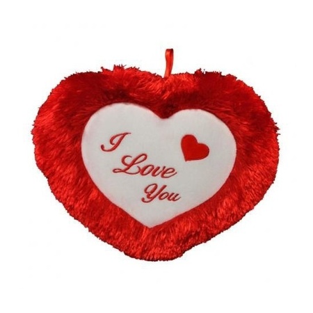 Plush red heart pillow I Love You 45 cm