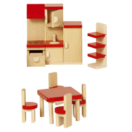 Poppenhuis meubelen keuken van hout