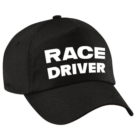 Carnaval cap Race driver black for kids