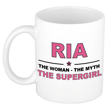Namen koffiemok / theebeker Ria The woman, The myth the supergirl 300 ml