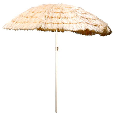 Feestartikelen Rieten strand parasol beige