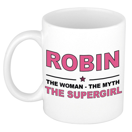 Namen koffiemok / theebeker Robin The woman, The myth the supergirl 300 ml