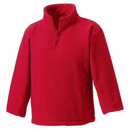 Basic fleece sweater rood met zakken voor meisjes