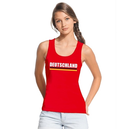 Rood Duitsland supporter singlet shirt/ tanktop dames