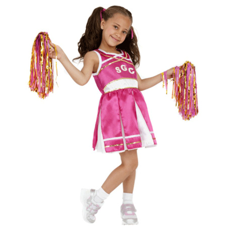 Cheerleader pakje roze meisjes kostuum