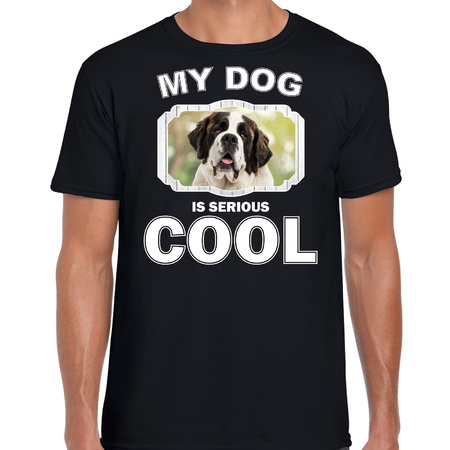 Sint bernard honden t-shirt my dog is serious cool zwart voor heren