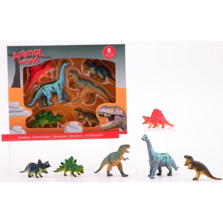 Plastic dinosauriers 6 stuks