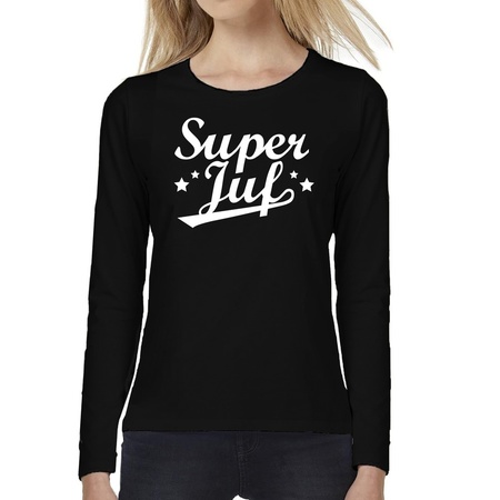 Super juf t-shirt long sleeve black women