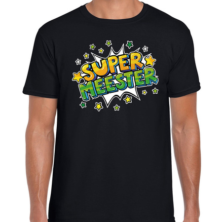 Super meester present t-shirt black for men