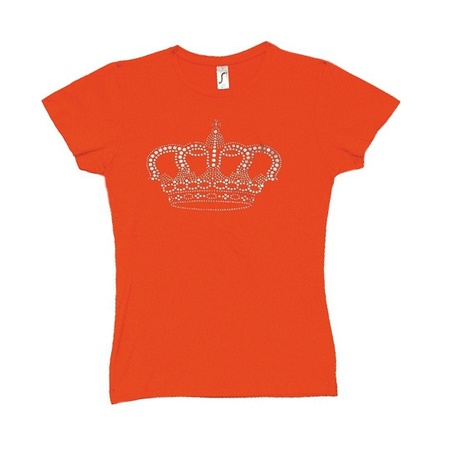 Feestartikelen T-shirt Holland met kroon voor dames