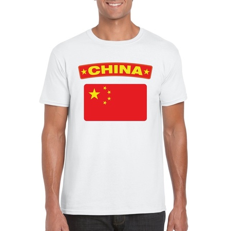 China flag t-shirt white men