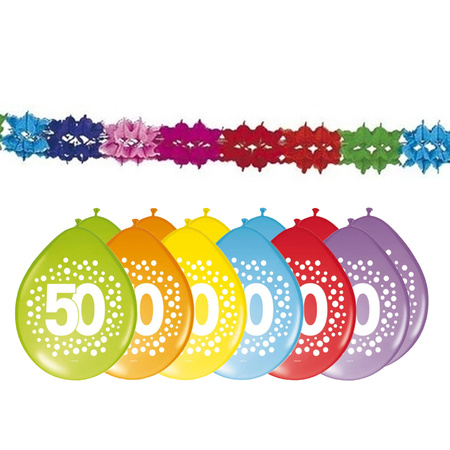 Birthday party 50 years decoration package guirlande and balloons