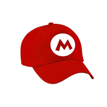 Dress up cap / carnaval cap Mario red for adults