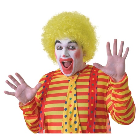 Budget clowns wig yellow for adults