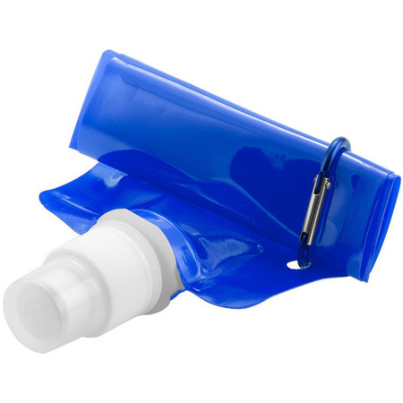 Water bag - blue - refillable - foldable with hook - 400 ml