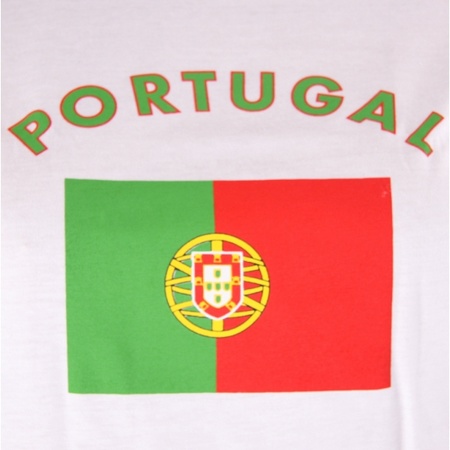 Feestartikelen dames wit t-shirt  met vlag Portugal print