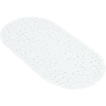 Witte anti-slip badmat 36 x 69 cm ovaal