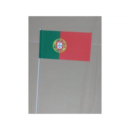 Feestartikelen zwaaivlaggetjes Portugal 12 x 24 cm