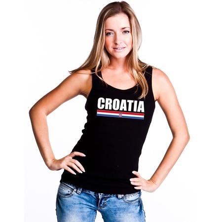 Croatia supporter tanktop black women