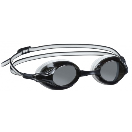 Zwarte wedstrijd zwembril in verschillende kleuren