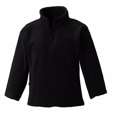 Basic fleece sweater zwart met zakken voor meisjes