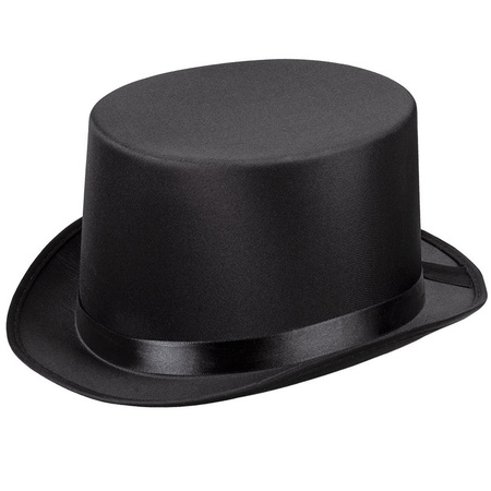 Gladde hoge hoed zwart